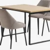 AABENRAA L120 bord eg + 4 VELLEV stole sand/sort