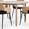 ALSTED Ø120 bord eg + 4 HVIDOVRE stole eg/sort