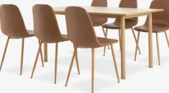 ALSTED L160 bord eg + 4 JONSTRUP stole cognac/eg