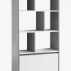 Bogreol BILLUND 1 skuffe 3 hylder beton/hvid