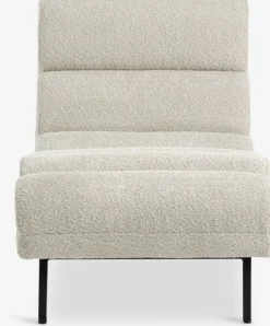 Chaiselong stol LINDELSE beige teddy/sort