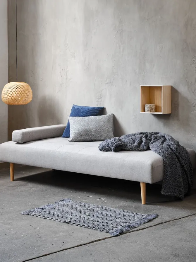 Daybed NOREFJELL 200x80 lysegråt stof/egefarve