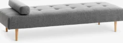 Daybed NOREFJELL 200x80 mørkegråt stof/egefarve
