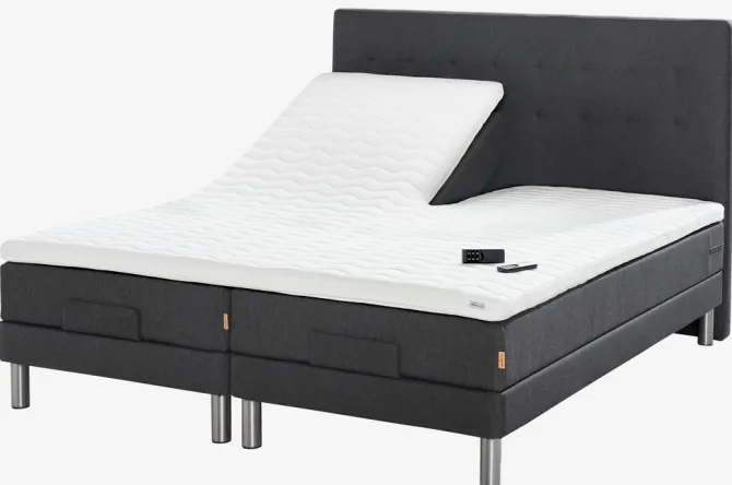 Elevationsseng 180x200 GOLD E41 latex Grå-40