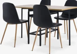 FOLDINGBRO L130 bord eg + 4 JONSTRUP stole sort/eg