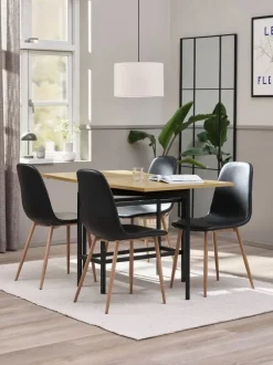 FOLDINGBRO L130 bord eg + 4 JONSTRUP stole sort/eg