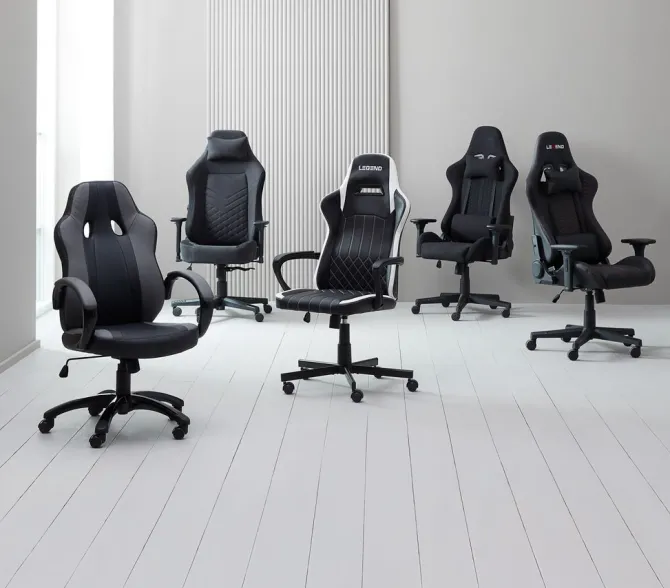 Gamer-stol AGGESTRUP grå kunstlæder/sort mesh