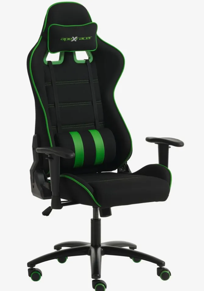 Gamer-stol LAMBJERG sort mesh/grøn