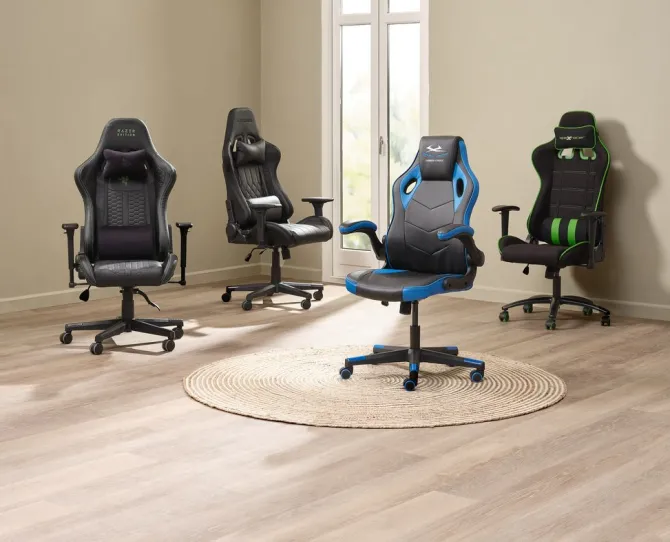 Gamer-stol LAMBJERG sort mesh/grøn