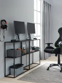 Gamer-stol LAMBJERG sort mesh/grøn