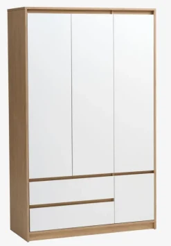 Garderobeskab BILLUND 119x193 hvid/eg