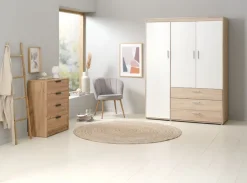 Garderobeskab BIRKELSE 150x198 eg/hvid