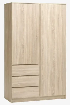 Garderobeskab LIMFJORDEN 120x200 kombi lys egefarve