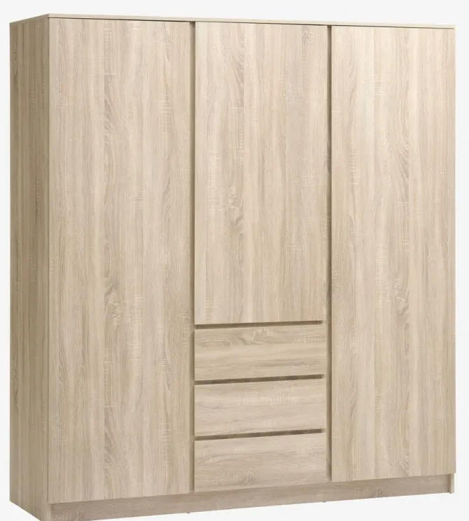 Garderobeskab LIMFJORDEN 180x200 kombi lys egefarve