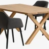 GRIBSKOV L180 bord eg + 4 ADSLEV stole antracit