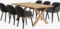 GRIBSKOV L180 bord eg + 4 ADSLEV stole antracit