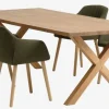 GRIBSKOV L230 bord eg + 4 ADSLEV stole olivengrøn