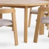 HARESKOV Ø129 bord eg + 4 BOVRUP stole eg/beige