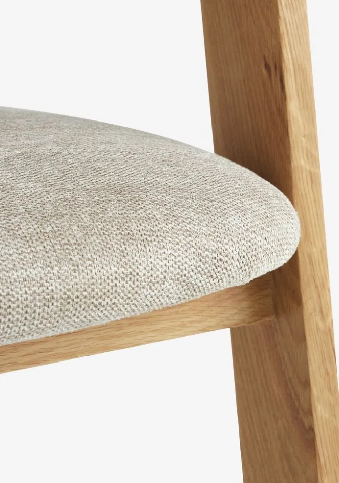 HARESKOV Ø129 bord eg + 4 BOVRUP stole eg/beige