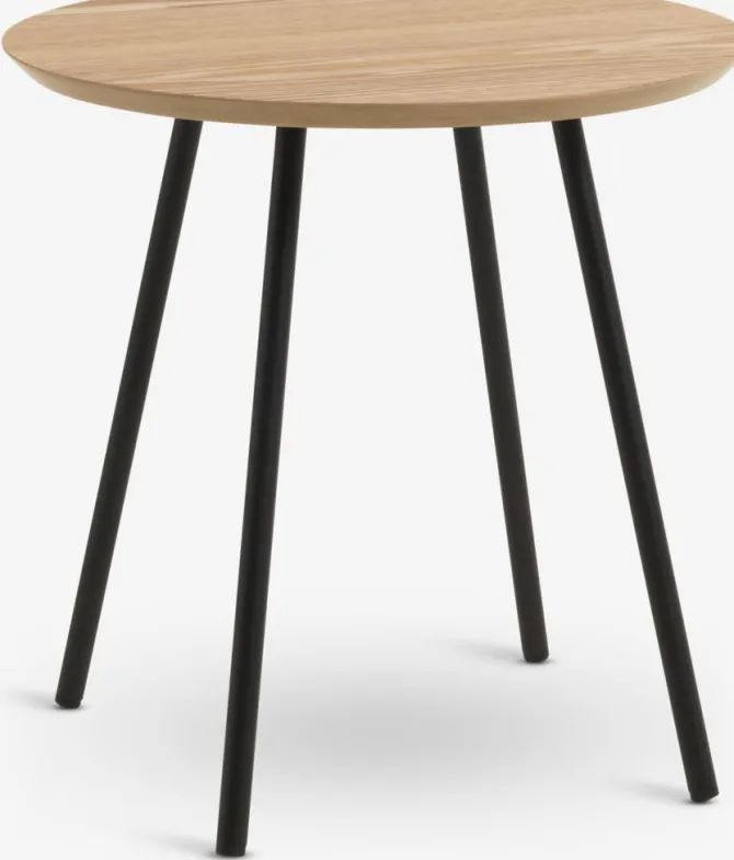 Hjørnebord NYBO Ø40 egefarve/sort
