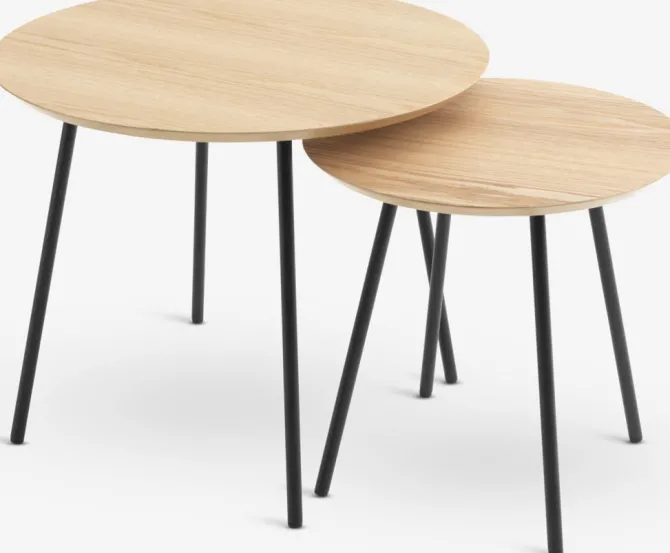 Hjørnebord NYBO Ø55 egefarve/sort