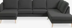 Hjørnesofa AARHUS højrevendt mørkegråt stof