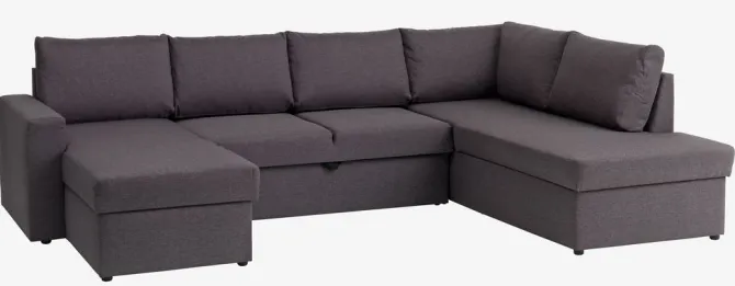 Hjørnesovesofa MARSLEV mørkegråt stof