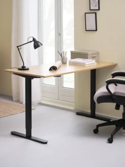 Hæve sænkebord SVANEKE 70x140 egefarve/sort