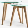 Indskudsborde FALSLED Ø50/40 glas/eg 2 stk.
