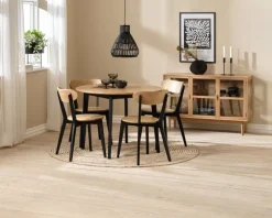 JEGIND Ø105 bord eg + 4 JEGIND stole eg/sort