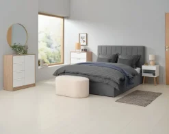 Kommode JENSLEV 4 skuffer eg/hvid