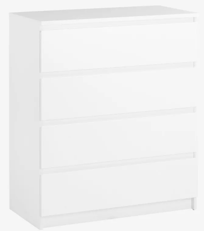 Kommode TANGBJERG 4 skuffer hvid