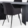 KRONDAL L180 bord marmor + 4 PURHUS stole grå/sort