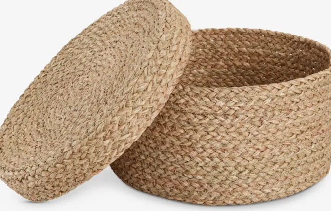 Kurv FRITLEV Ø29xH15cm m/låg natur