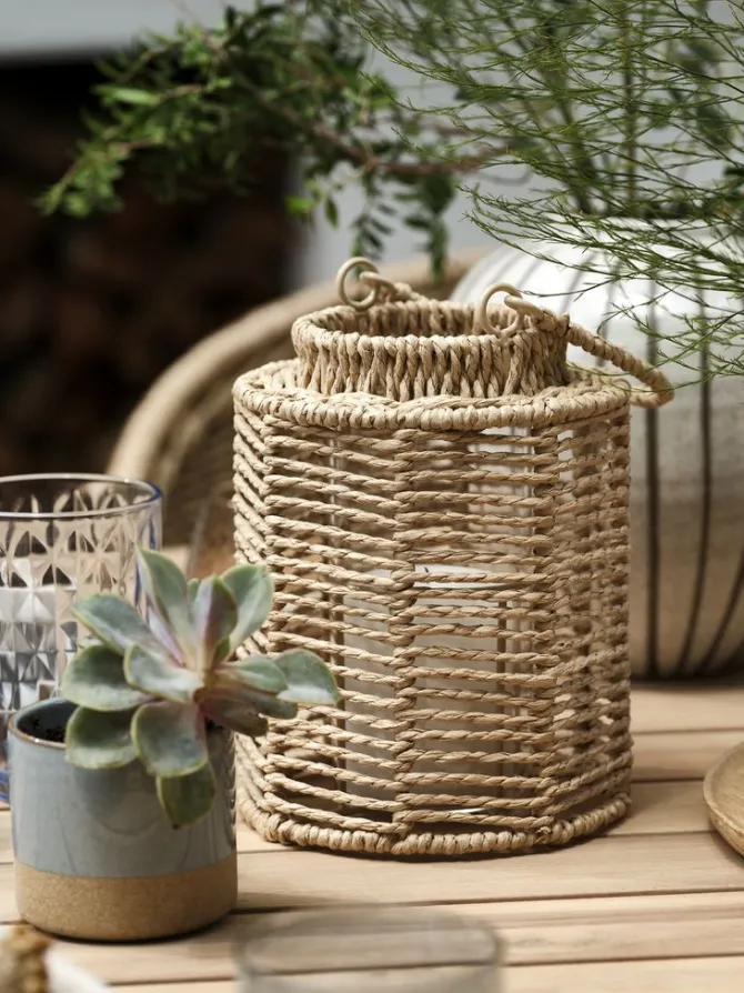 Lanterne MANDRUP Ø15xH20cm natur