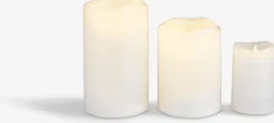 LED bloklys SOREN Ø8xH13cm hvid