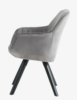 Lænestol ONSEVIG velour grå/sort