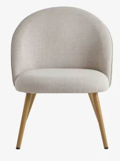 Lænestol THORUP beige stof/egefarve