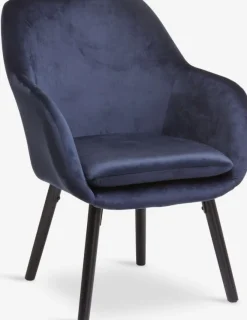 Lænestol UDSBJERG blå velour/sort