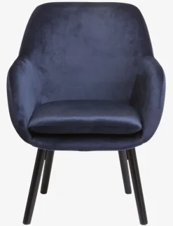 Lænestol UDSBJERG blå velour/sort