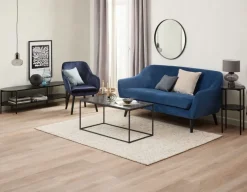 Lænestol UDSBJERG blå velour/sort