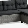 Loungesofa m/chaiselong MORA 3-pers. grå