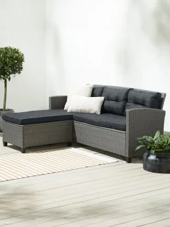 Loungesofa m/chaiselong MORA 3-pers. grå