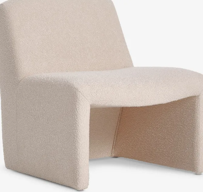 Loungestol BULLERUP råhvid teddy