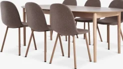 MARSTRAND Ø110 bord eg + 4 EJSTRUP stole mørk sand/eg