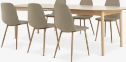 MARSTRAND L200 bord eg + 4 BISTRUP stole sand