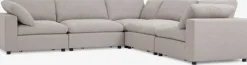 Modulsofa LUNDBY hjørne sandfarvet stof