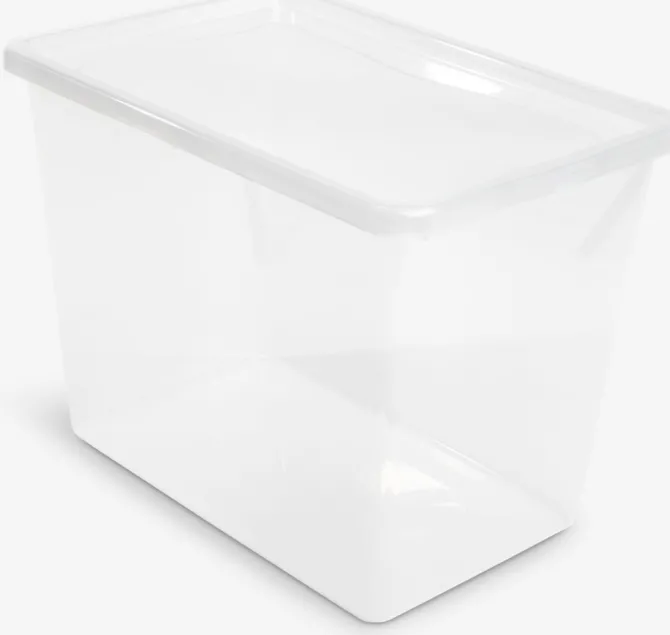 Opbevaringsboks BASIC BOX 80L m/låg transparent