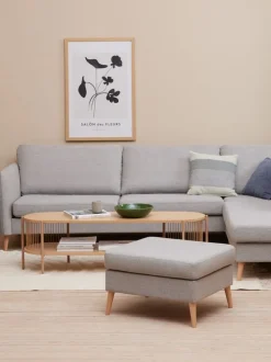 Puf AARHUS 68x60 lysegråt stof