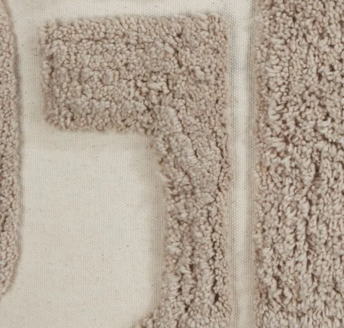Pyntepude DVERGFAKS 45x45 grå/beige